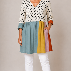 Jacqueline | Long Blouse with V-Neck 1
