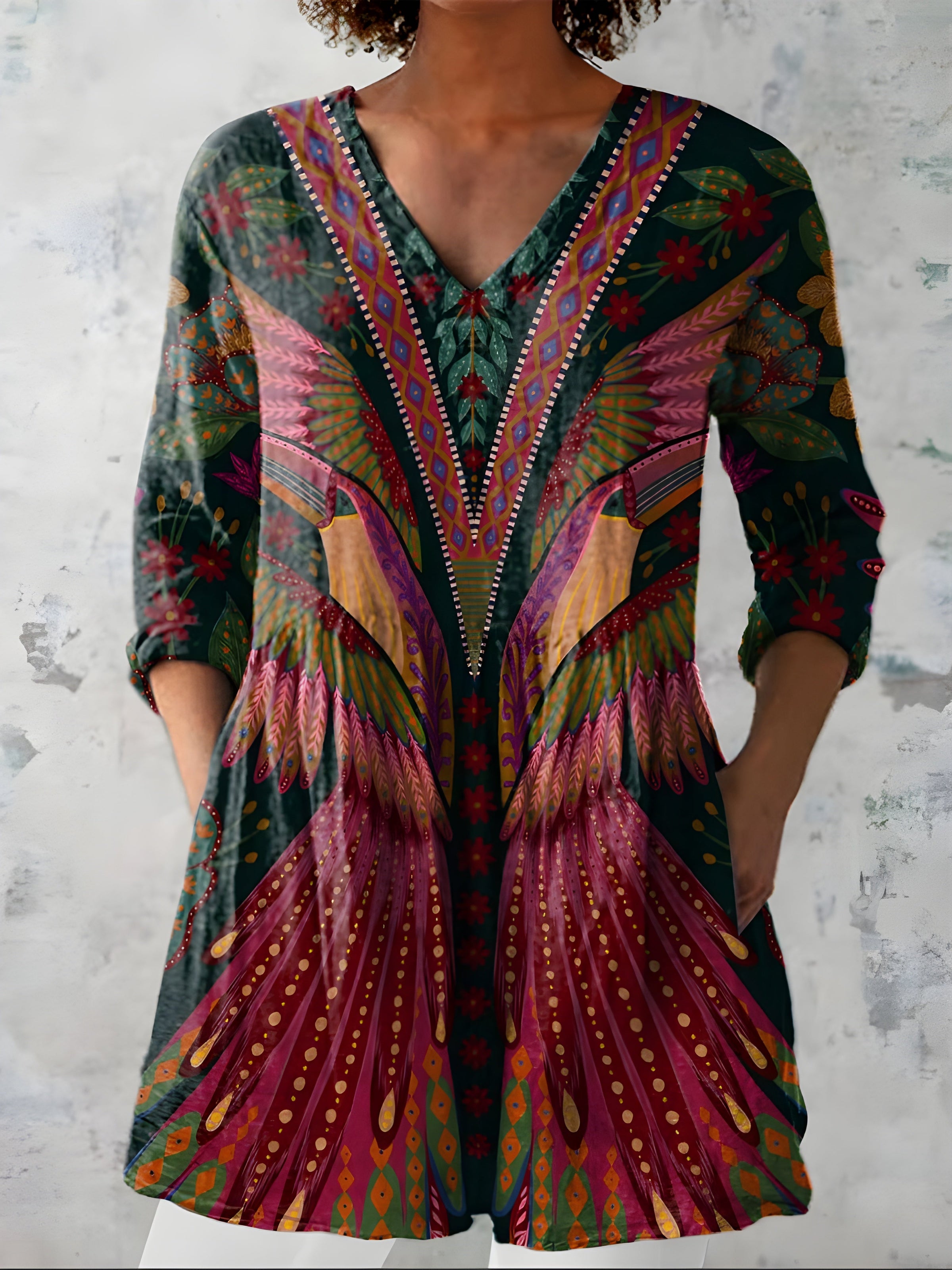 Jayla | Long Blouse with V-Neck 0