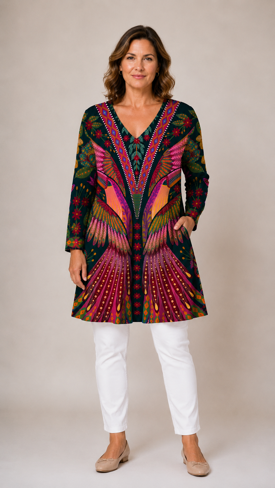 Jayla | Long Blouse with V-Neck 1