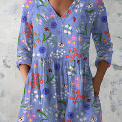 Josie | Long Blouse with V-Neck 0