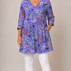 Josie | Long Blouse with V-Neck 1