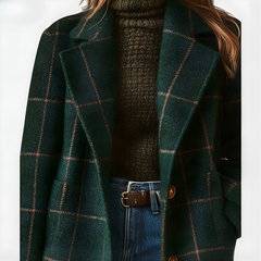 Kora™ Long Tweed Plaid Coat 1