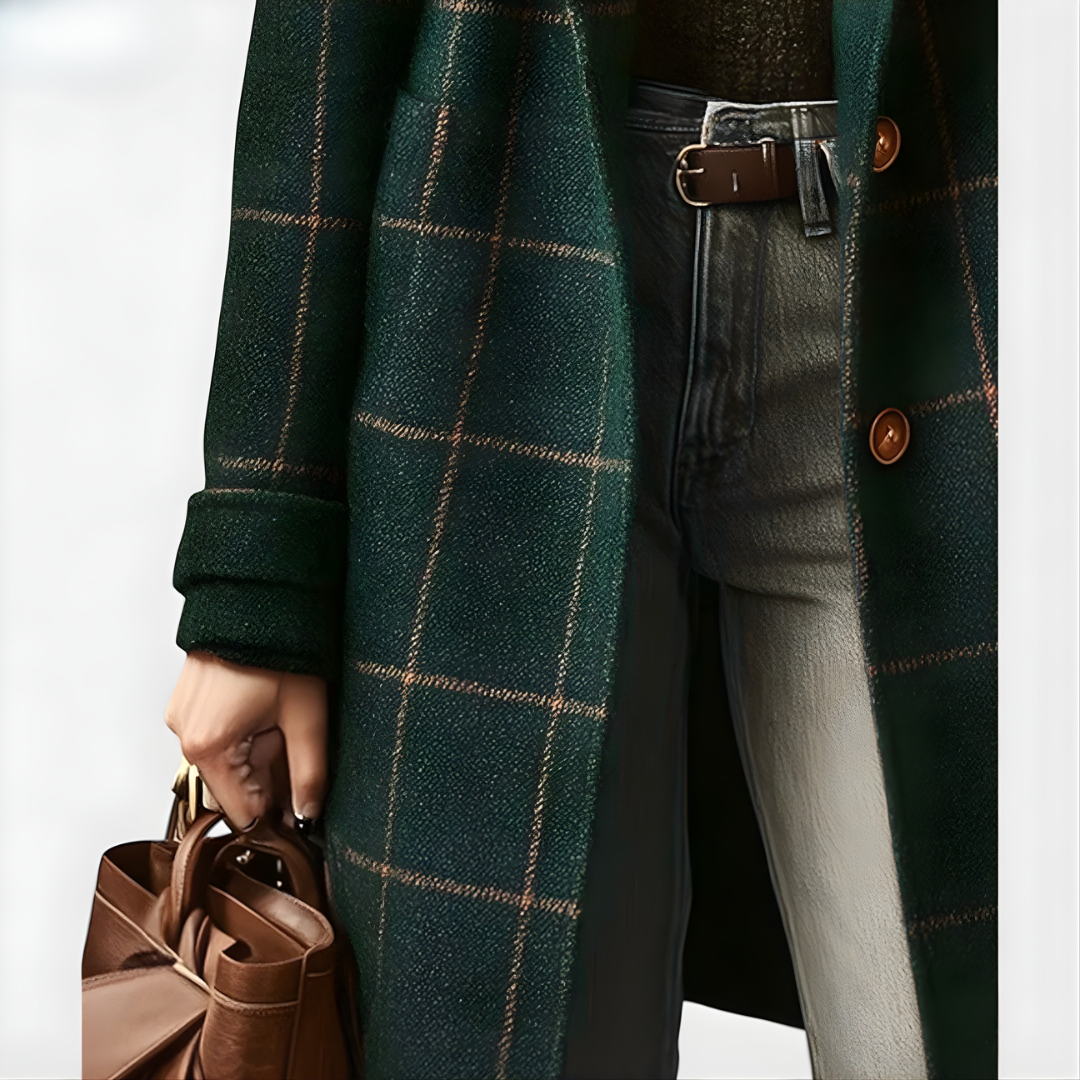 Kora™ Long Tweed Plaid Coat 2