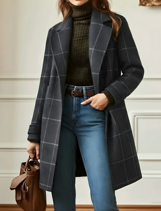 Kora™ Long Tweed Plaid Coat 4