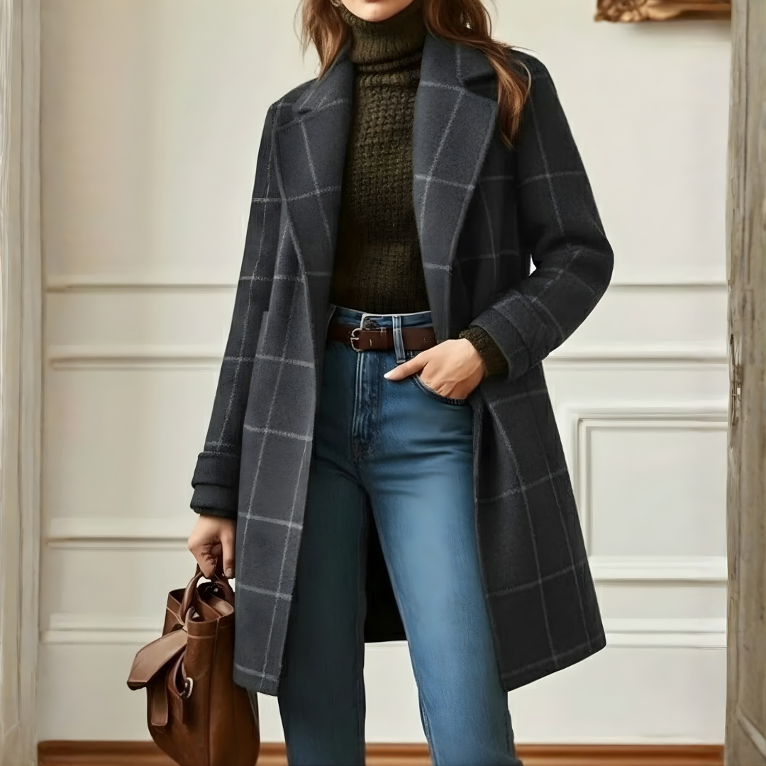 Kora™ Long Tweed Plaid Coat 4