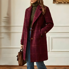 Kora™ Long Tweed Plaid Coat 5
