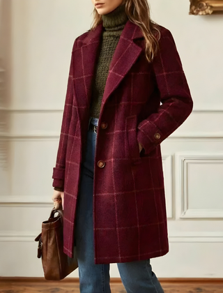 Kora™ Long Tweed Plaid Coat 5