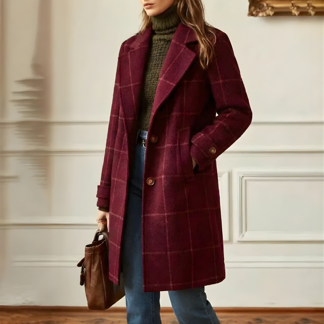 Kora™ Long Tweed Plaid Coat 5