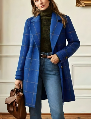 Kora™ Long Tweed Plaid Coat 6