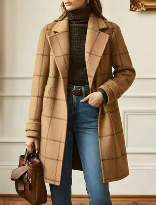 Kora™ Long Tweed Plaid Coat 8