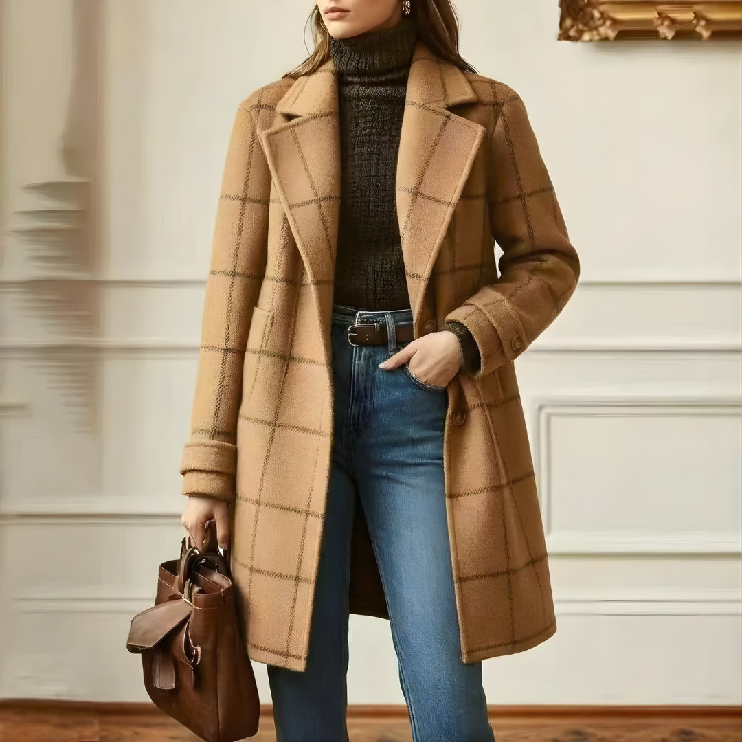 Kora™ Long Tweed Plaid Coat 8