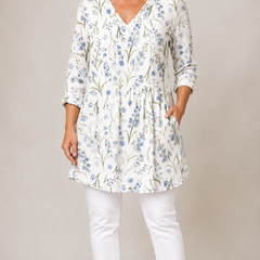 Lenora | Long Blouse with V-Neck 1