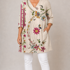 Lottie | Long Blouse with V-Neck 1