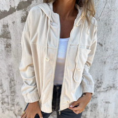 Louise™ Corduroy Hooded Zip Jacket 0