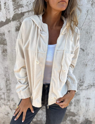 Louise™ Corduroy Hooded Zip Jacket 0