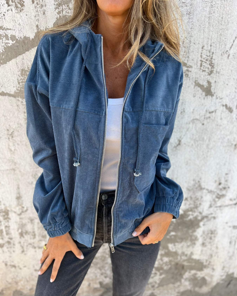 Louise™ Corduroy Hooded Zip Jacket 1