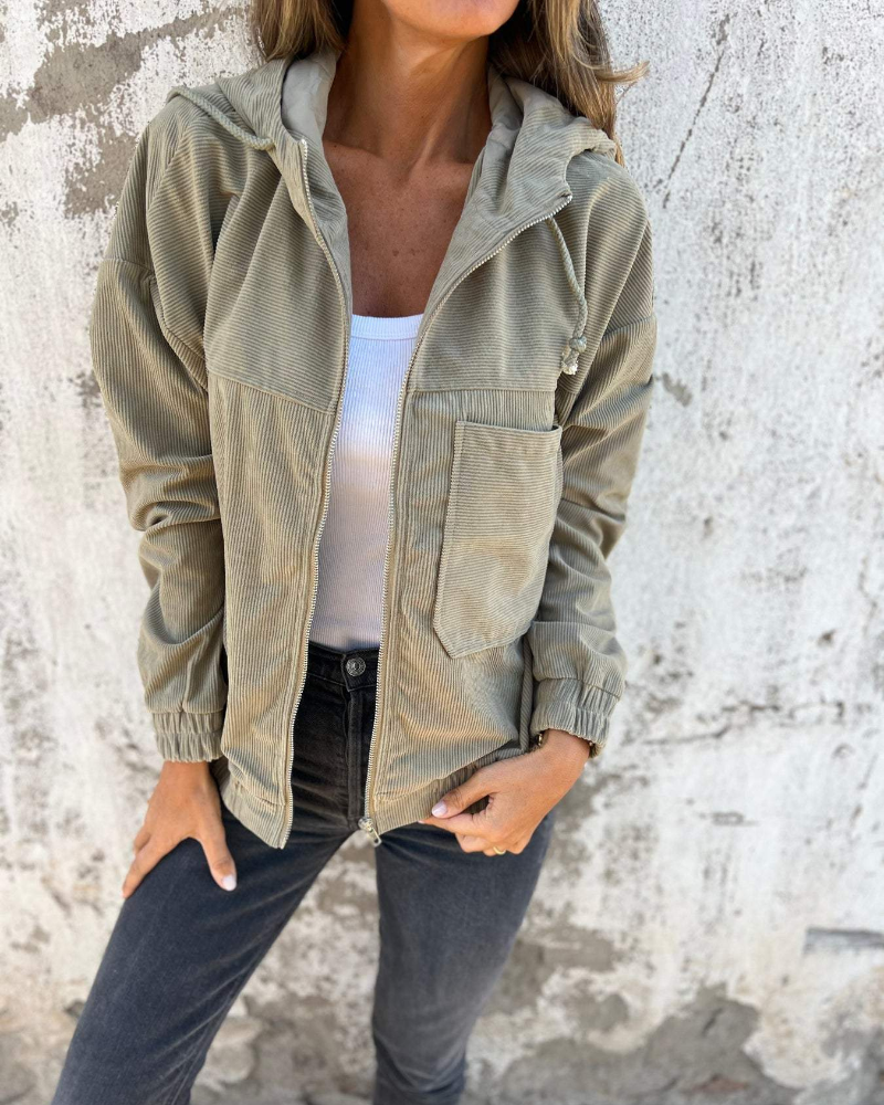 Louise™ Corduroy Hooded Zip Jacket 2
