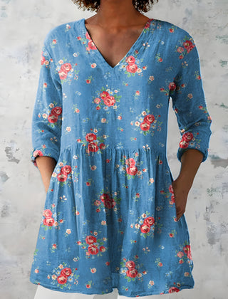 Lucia | Long Blouse with V-Neck 0