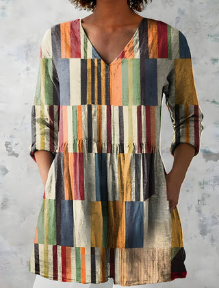 Lydia | Long Blouse with V-Neck 0