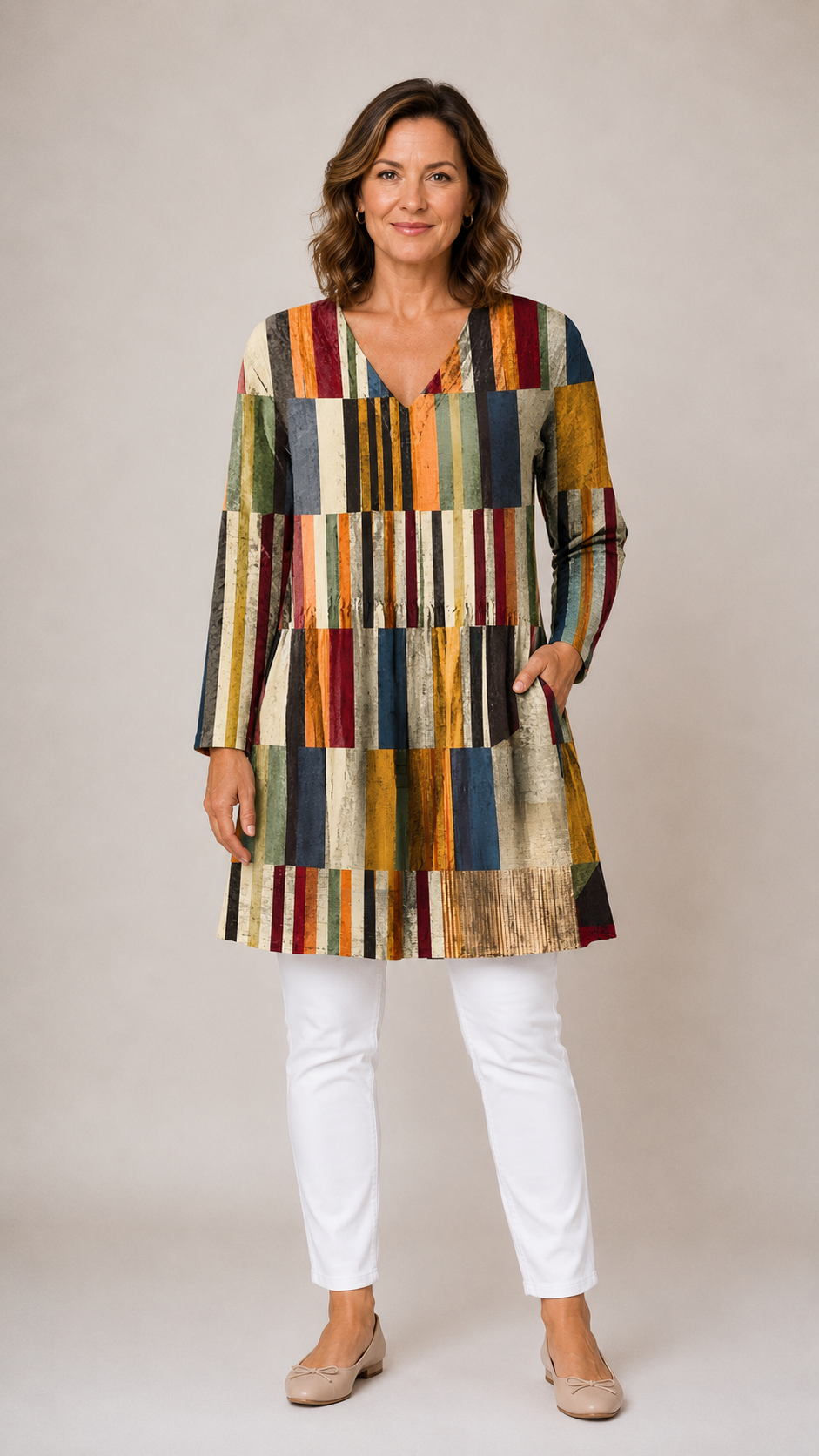 Lydia | Long Blouse with V-Neck 1