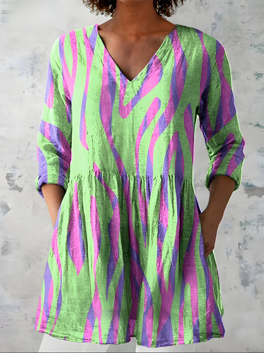 Lyla | Long Blouse with V-Neck 0