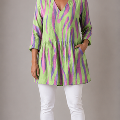 Lyla | Long Blouse with V-Neck 1