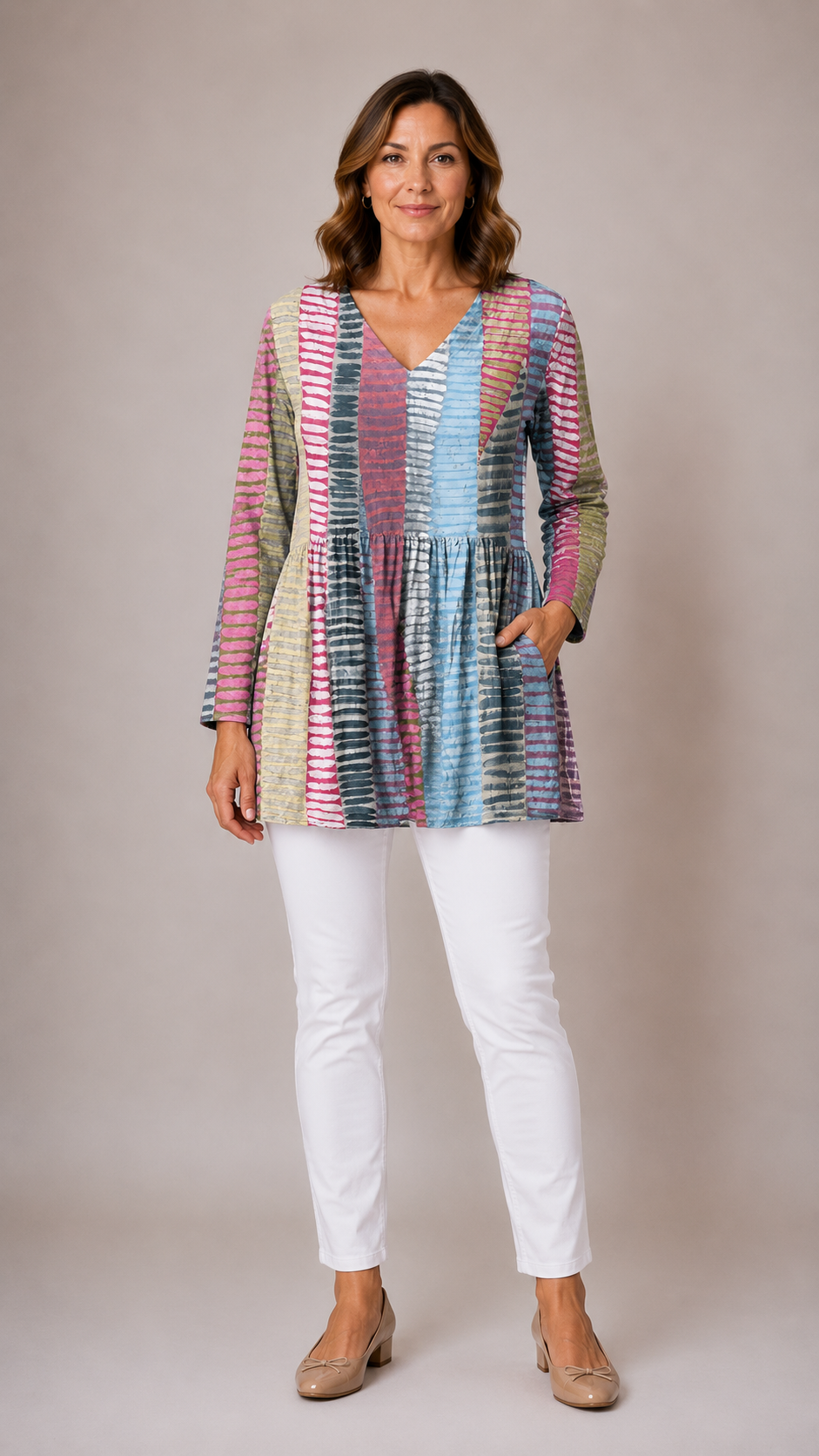 Margo | Long Blouse with V-Neck 1