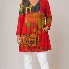 Maria | Long Blouse with V-Neck 1