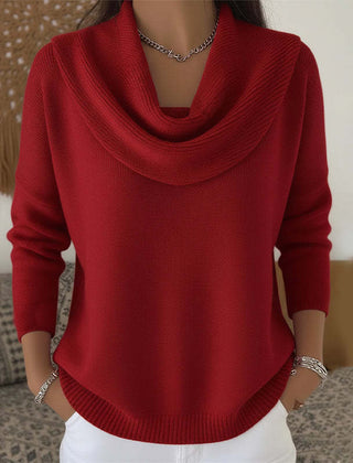 Marie™ | Elegant Cowl Neck Knit Sweater 0