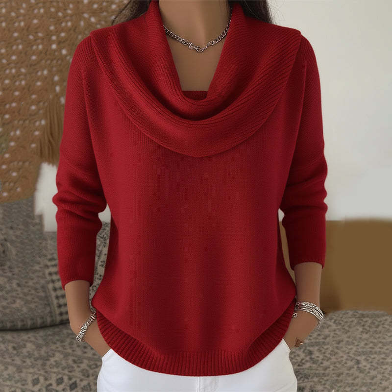 Marie™ | Elegant Cowl Neck Knit Sweater 0