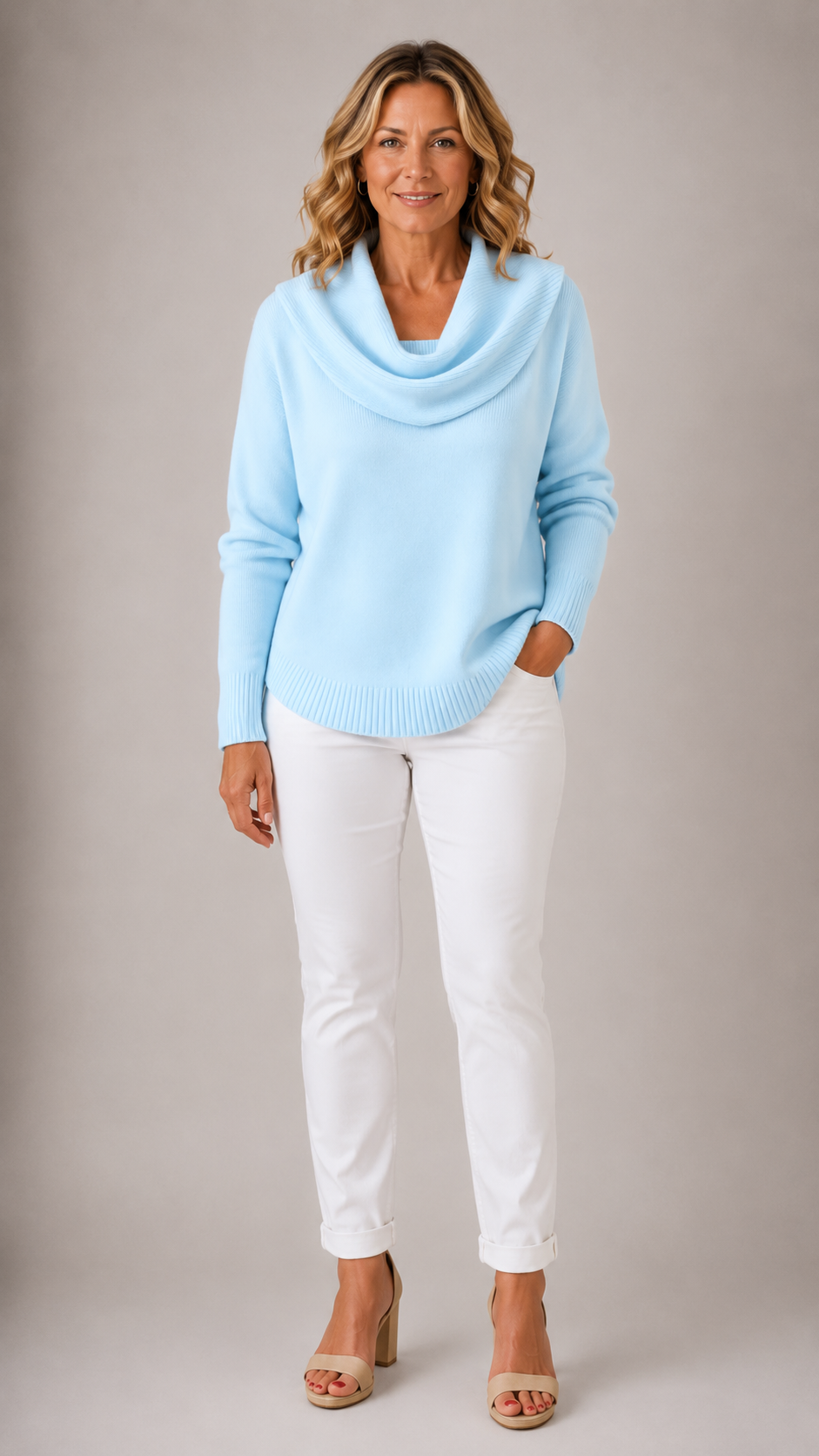 Marie™ | Elegant Cowl Neck Knit Sweater 1