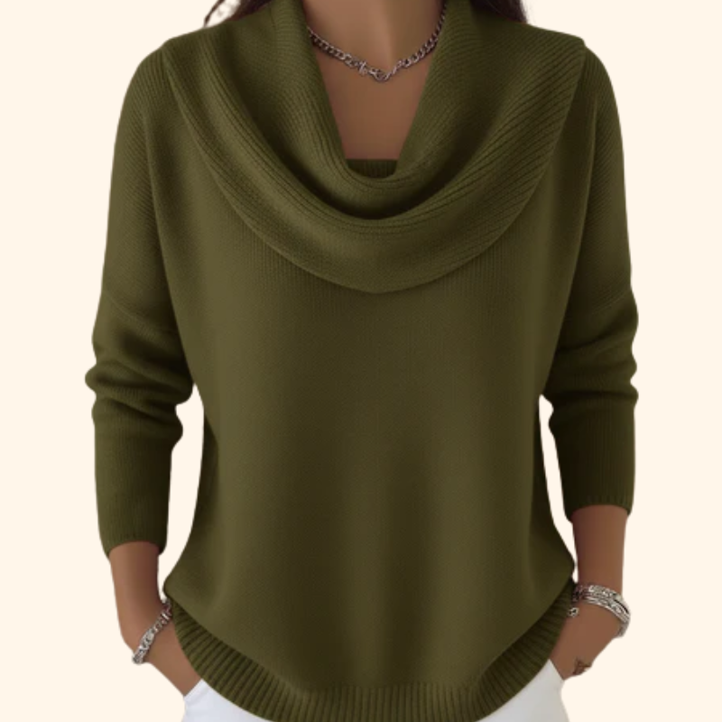 Marie™ | Elegant Cowl Neck Knit Sweater 5