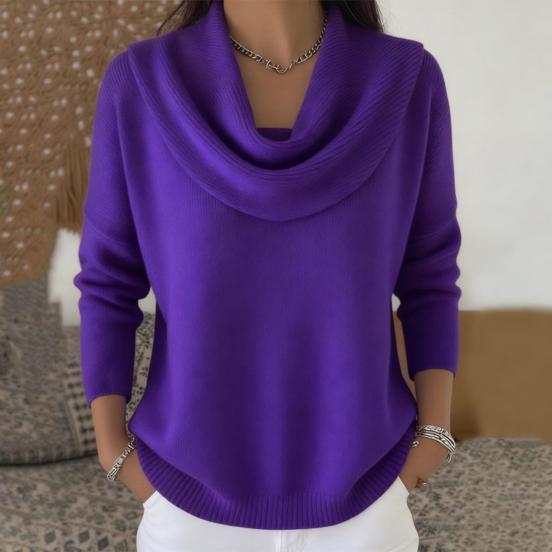 Marie™ | Elegant Cowl Neck Knit Sweater 6
