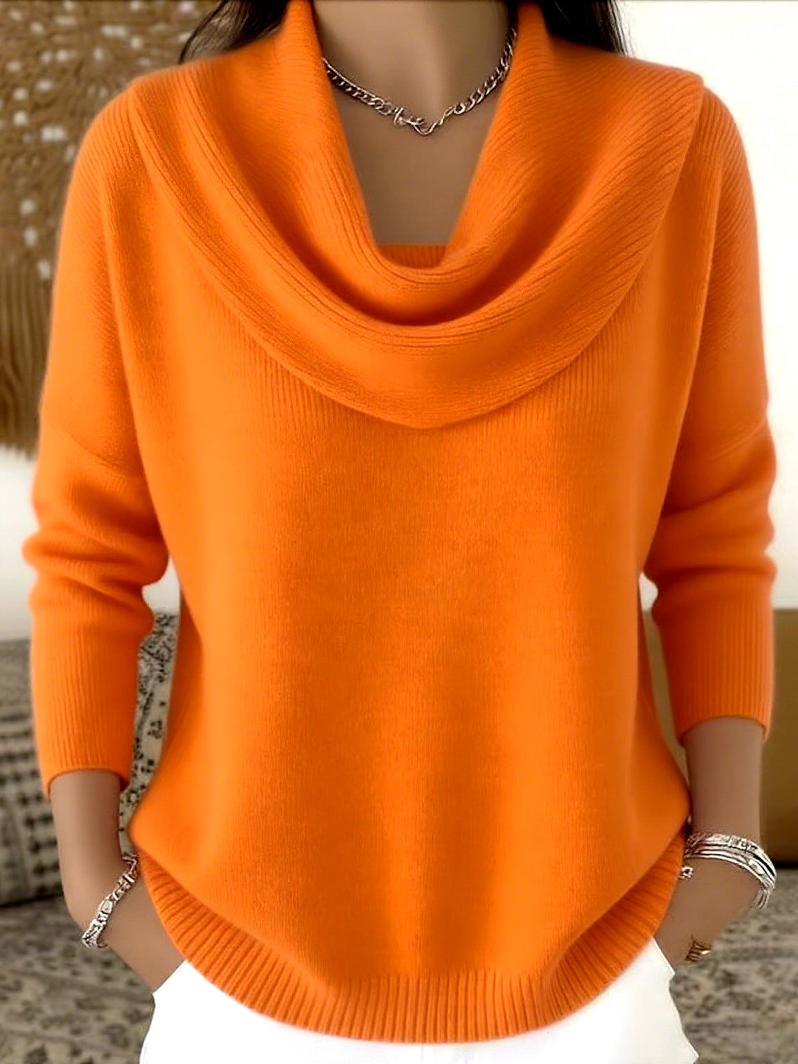 Marie™ | Elegant Cowl Neck Knit Sweater 7
