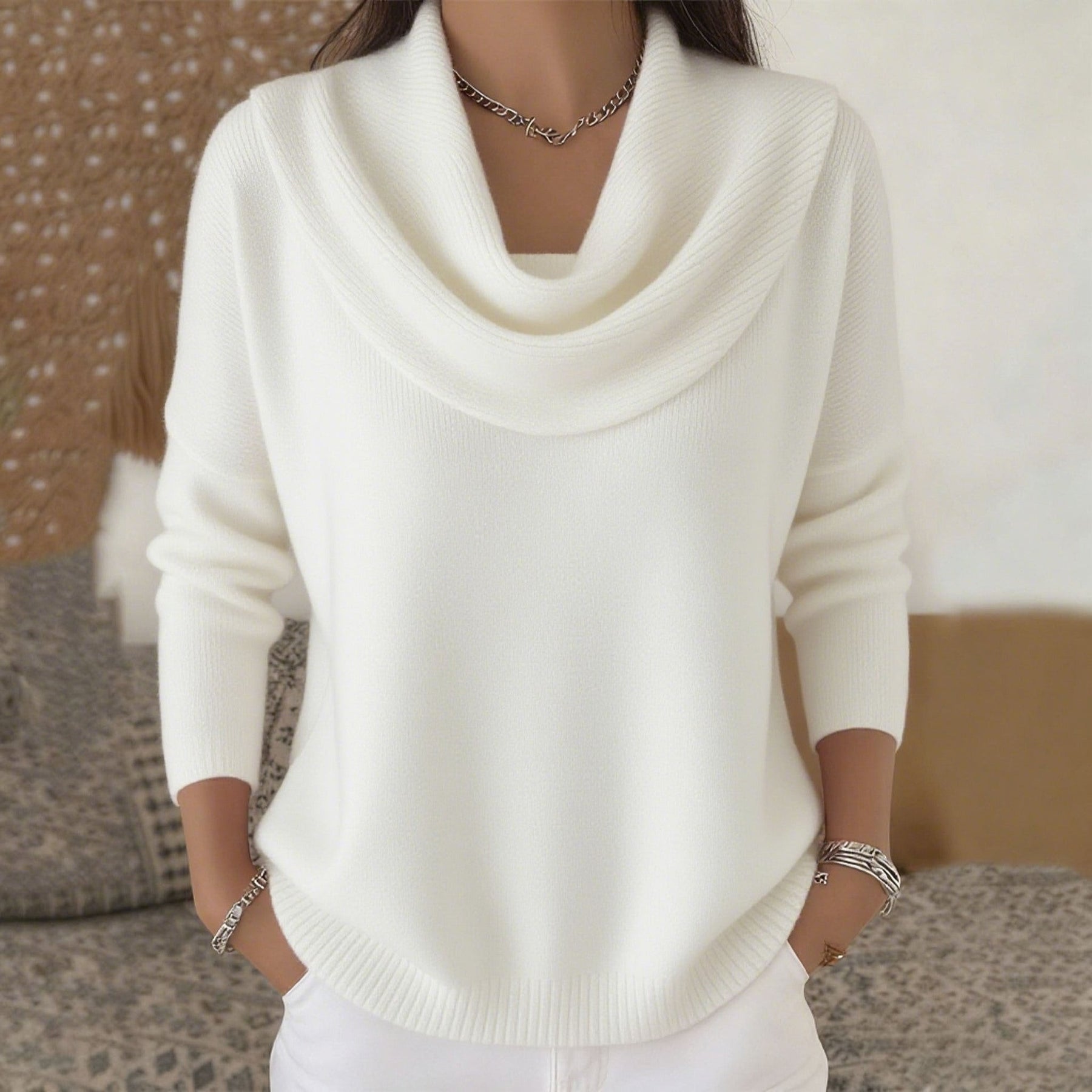 Marie™ | Elegant Cowl Neck Knit Sweater 8