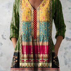 Melody | Long Blouse with V-Neck 0