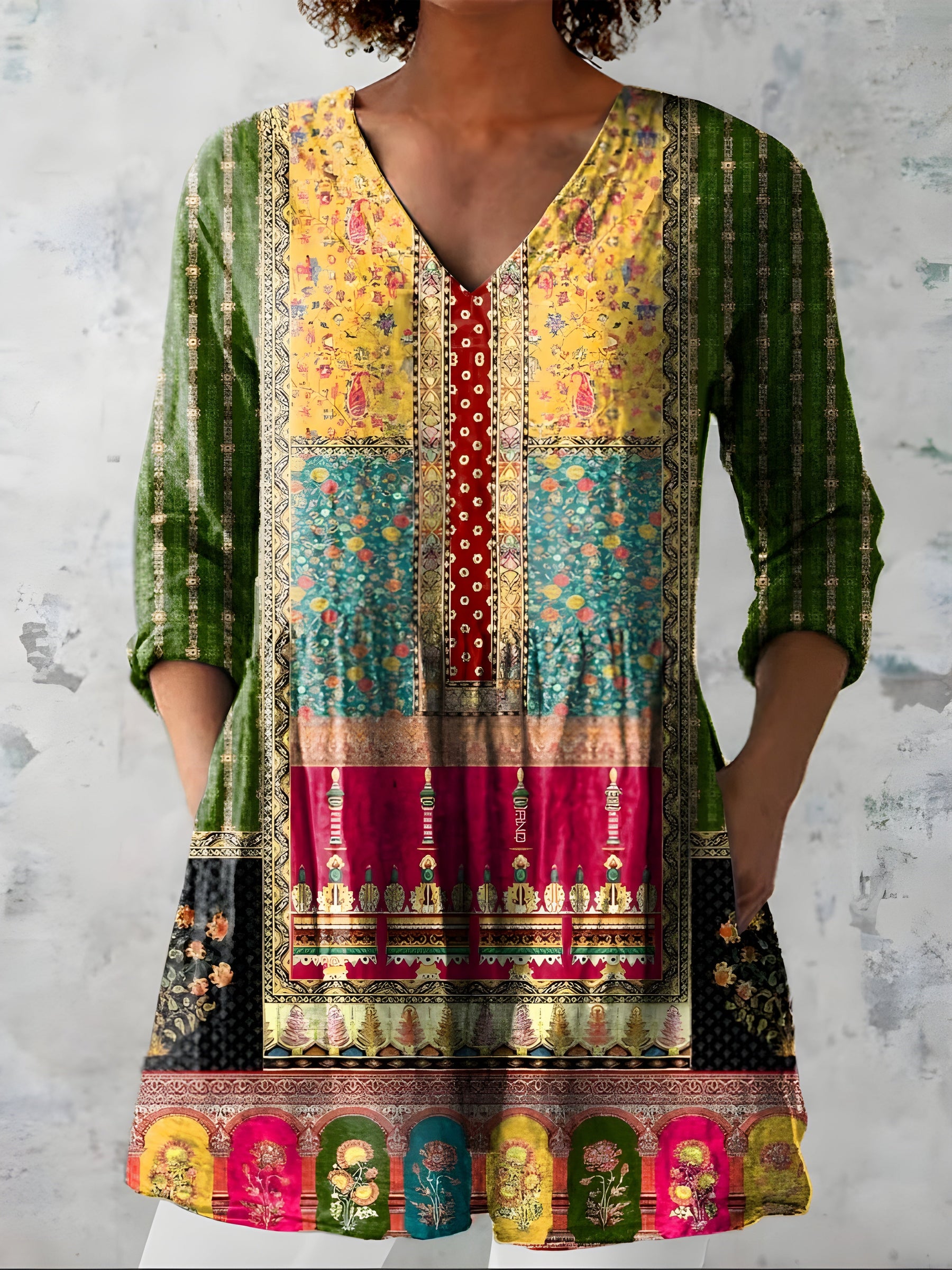 Melody | Long Blouse with V-Neck 0