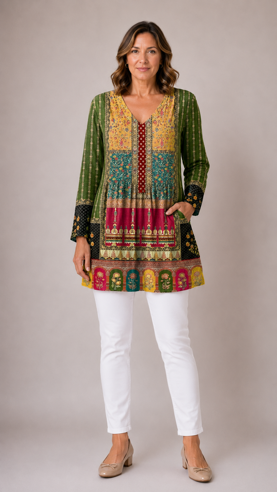 Melody | Long Blouse with V-Neck 1