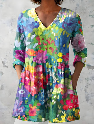 Millie | Long Blouse with V-Neck 0