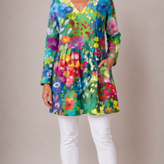 Millie | Long Blouse with V-Neck 1