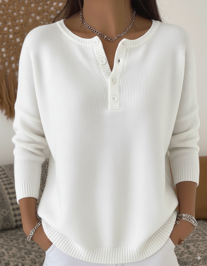 Monica™ | Classic Button Knit Sweater 0