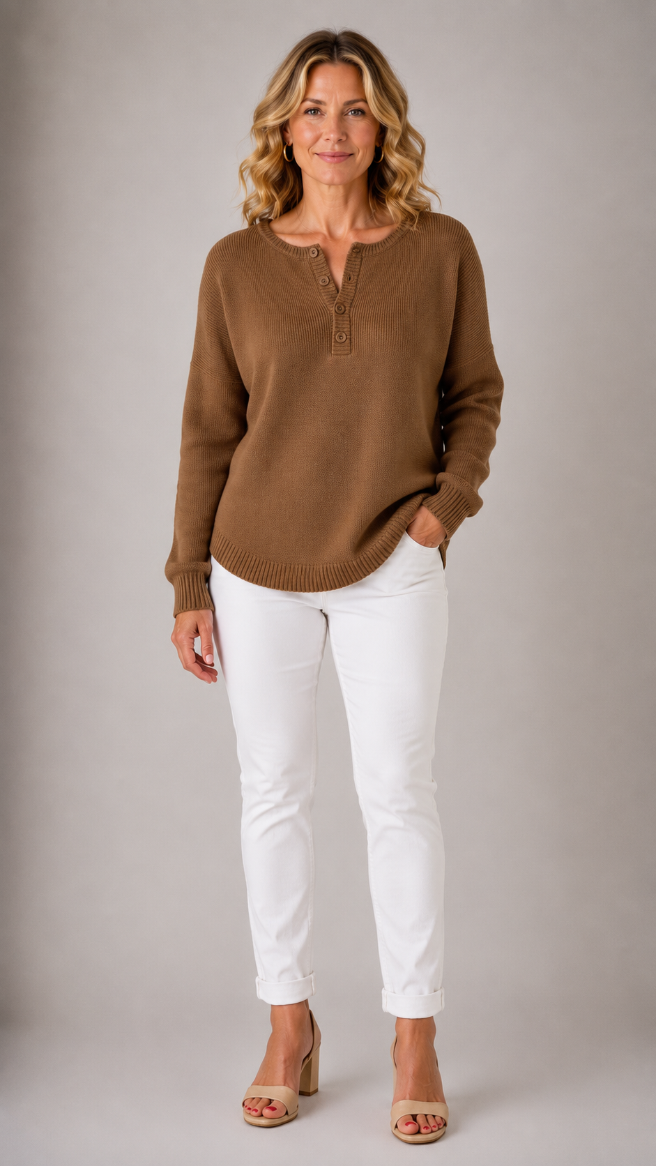 Monica™ | Classic Button Knit Sweater 1