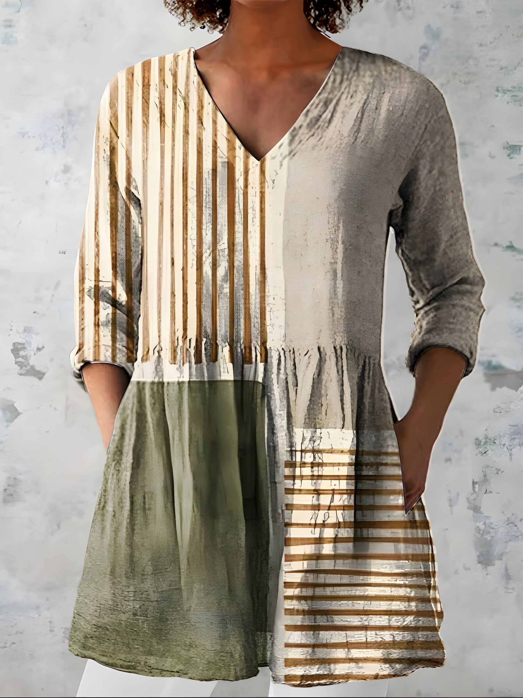 Natalie | Long Blouse with V-Neck 0