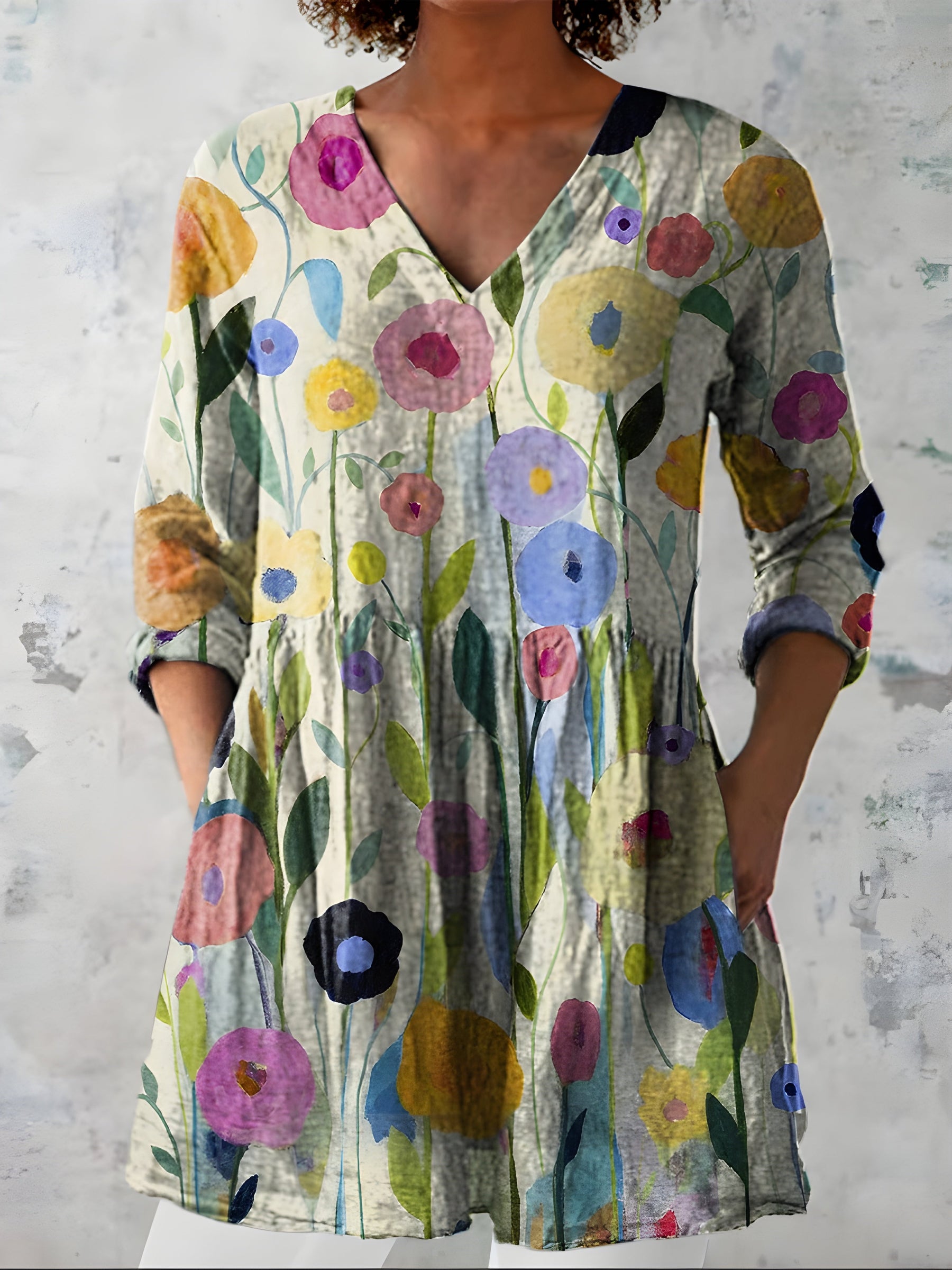 Nellie | Long Blouse with V-Neck 0