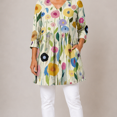 Nellie | Long Blouse with V-Neck 1