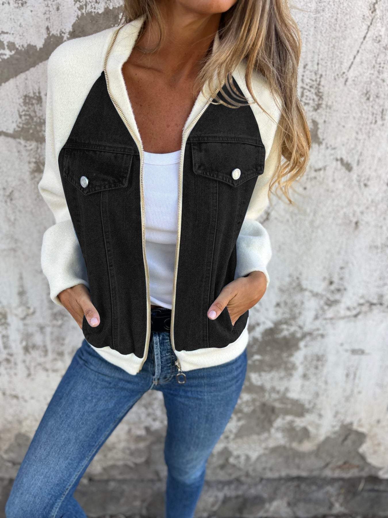 Oliva™ Modern Jacket with Denim Fabric 4