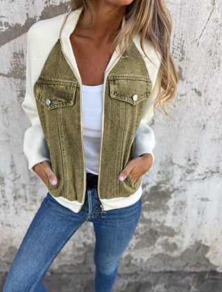 Oliva™ Modern Jacket with Denim Fabric 7