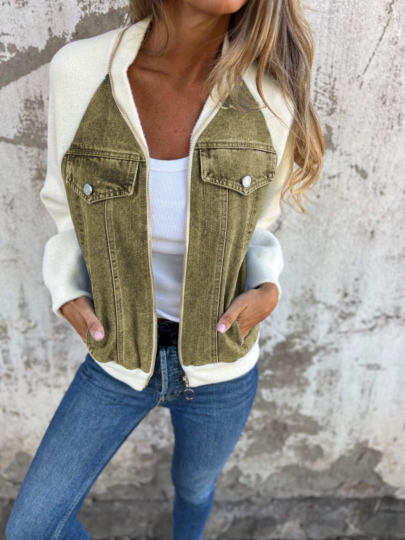 Oliva™ Modern Jacket with Denim Fabric 7
