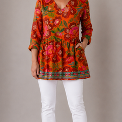 Priscilla | Long Blouse with V-Neck 1