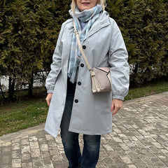 Rachel™ Water-Resistant Oversized Hooded Windbreaker 0